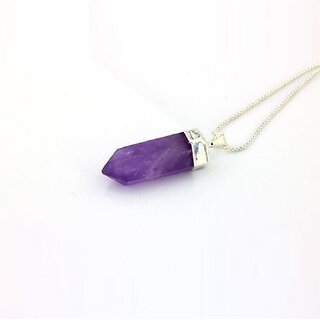                       Amethyst Pencil Shape Pendant Amethyst Healing Crystal Stone Elegant Rich Purple Hue for Men  Women                                              