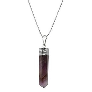                       Amethyst Pencil Shape Pendant Crystal Stone Elegant Purple Hue for Men Women                                              