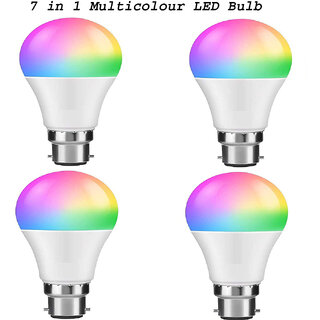 7 in 1 Multicolour LED Bulb auto and Manual change pack of 4 7 in 1 Multicolour LED Bulb auto and Manual change pack of 4