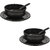 Aurka Melamine Soup Bowl Set with Spoon and Plate (Black  Set of 2) Perfect for Soup, Noodles, Pasta, for Home, Office