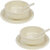 Aurka Melamine Soup Bowl Set with Spoon and Plate (Marble  Set of 2) Perfect for Soup, Noodles, Pasta, for Home, Office