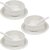 Aurka Melamine Soup Bowl Set with Spoon and Plate (White  Set of 3) Perfect for Soup, Noodles, Pasta, for Home, Office