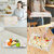 Aurka Melamine Rectangle Serving Tray (603, Golden  White Small, Pack of 3)  Durable  Easy to Clean