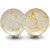 Aurka Melamine 10.5 Inch Full-Size Dinner Plates - Golden  White, Set of 2, Durable  Stylish