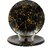 Aurka Melamine 10.5 Inch Full-Size Dinner Plates - Black  Gold, Set of 4, Durable  Stylish