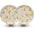 Ariya Melamine 12 Inch Dinner Plates - White Base, Golden & Black, Set of 2 | Durable, Lightweight & Easy to Clean