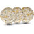 Ariya Melamine 12 Inch Dinner Plates - White Base, Golden & Black, Set of 3 | Durable, Lightweight & Easy to Clean