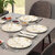 Ariya Melamine 12 Inch Dinner Plates - White Base, Golden & Black, Set of 3 | Durable, Lightweight & Easy to Clean