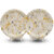 Ariya Melamine 11 Inch Dinner Plates - White Base, Golden & Black, Set of 2 | Durable, Lightweight & Easy to Clean