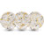 Ariya Melamine 11 Inch Dinner Plates - White Base, Golden & Black, Set of 3 | Durable, Lightweight & Easy to Clean