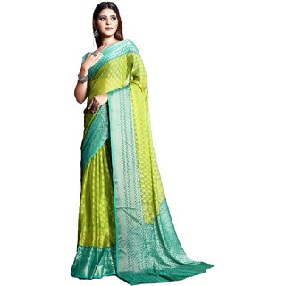 Amazify Women's Viscose Rayon Printed Saree With Unstitched Blouse (Green) Amazify Women's Viscose Rayon Printed Saree With Unstitched Blouse (Green)