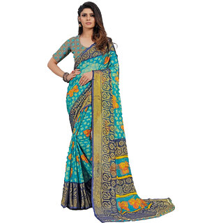 Amazify Women's Viscose Rayon Printed Saree With Unstitched Blouse (Sky Blue) Amazify Women's Viscose Rayon Printed Saree With Unstitched Blouse (Sky Blue)