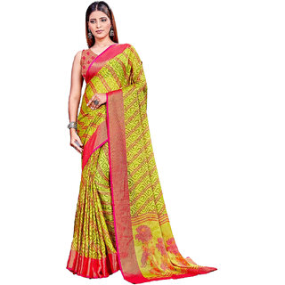 Amazify Women's Viscose Rayon Printed Saree With Unstitched Blouse (Green) Amazify Women's Viscose Rayon Printed Saree With Unstitched Blouse (Green)