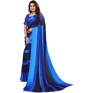 Amazify Women's Satin Patta Printed Saree With Unstitched Blouse (Skyblue) Amazify Women's Satin Patta Printed Saree With Unstitched Blouse (Skyblue)