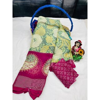 Amazify Women's Viscose Rayon Printed Saree With Unstitched Blouse (Rani) Amazify Women's Viscose Rayon Printed Saree With Unstitched Blouse (Rani)