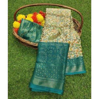 Amazify Women's Viscose Rayon Printed Saree With Unstitched Blouse (Skyblue) Amazify Women's Viscose Rayon Printed Saree With Unstitched Blouse (Skyblue)