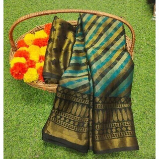 Amazify Women's Viscose Rayon Printed Saree With Unstitched Blouse (Blue) Amazify Women's Viscose Rayon Printed Saree With Unstitched Blouse (Blue)