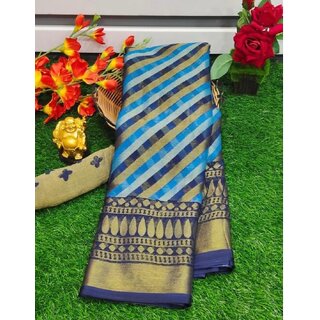 Amazify Women's Viscose Rayon Printed Saree With Unstitched Blouse (Blue) Amazify Women's Viscose Rayon Printed Saree With Unstitched Blouse (Blue)