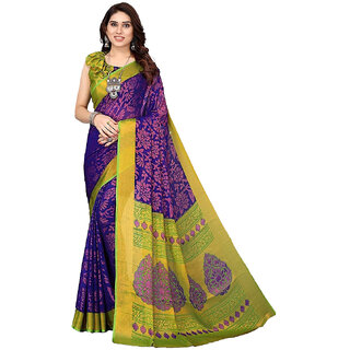 Amazify Women's Viscose Rayon Printed Saree With Unstitched Blouse (Blue) Amazify Women's Viscose Rayon Printed Saree With Unstitched Blouse (Blue)