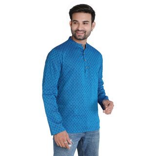Ecostyle pure Cotton woven long sleeve mens short kurta