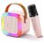 Wireless Karaoke Speaker with Microphone, Portable Bluetooth Speaker for Singing & Gifting, Voice Changer, 8+ Hours Playback, Bluetooth v5.3, SD Card, AUX in, Pink