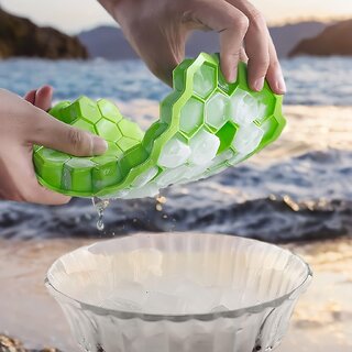 Ice Cube Tray Ice Moulding Tray For Home Use Green Pack Of 2 Silicone BPA Free Non Sticky Ice Cube Tray Ice Moulding Tray For Home Use Green Pack Of 2 Silicone BPA Free Non Sticky