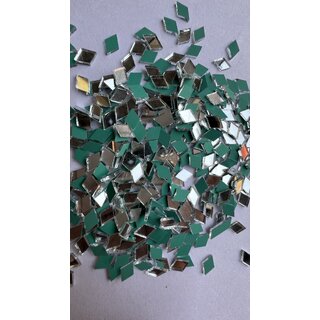                       MIRROR GLASS WORLDWIDE Silver Diamond Shape Mirror 5  7 mm 1600 Pieces 100 gm Perfect for Lippan, Fabric, Mandala Art,                                              