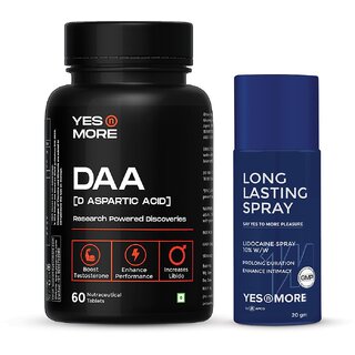 YesnMore Men's Wellness Combo Daily Energy Tablets with Zinc, D-AA B-Vitamins (60 Tabs) + Comfort Spray (20g) Herbal Blend for Vitality Daily Wellness YesnMore Men's Wellness Combo Daily Energy Tablets with Zinc, D-AA B-Vitamins (60 Tabs) + Comfort Spray (20g) Herbal Blend for Vitality Daily Wellness