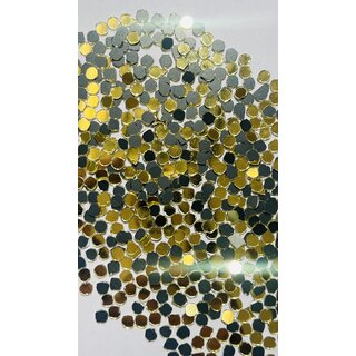                       MIRROR GLASS WORLDWIDE Round Shape Golden Mirror Glass Beads for Art and Craft, Embroidery Works and Lippan Art. 4mm                                              