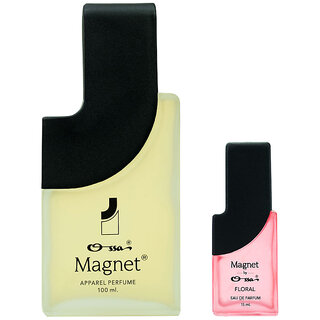 Ossa Magnet Classic Apparel Perfume 100ml And Magnet Floral EDP 15ml Long Lasting Unisex Perfume Combo (Pack Of 2) Ossa Magnet Classic Apparel Perfume 100ml And Magnet Floral EDP 15ml Long Lasting Unisex Perfume Combo (Pack Of 2)
