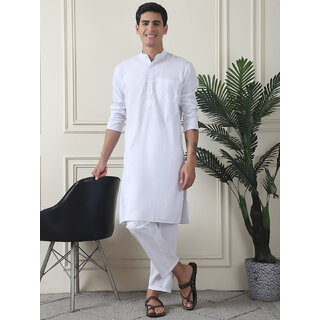                       Men's Cotton Blend Regular Kurta                                              
