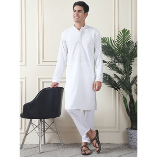                      Men's Pure Cotton Embroidery Regular Kurta                                              