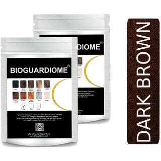 Bioguardiome Hair Fiber Refill Bag  Dark Brown (25g, Pack of 2)  Powder-Based Hair Thickening Fibers for Men Women