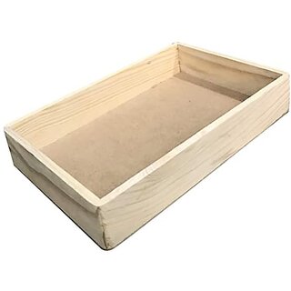 Modern Wooden Serving Tray with Antique Finish Brown Modern Wooden Serving Tray with Antique Finish Brown