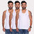 (Pack of 3) PrintCultr White Best Quality Super Fine Cotton Vest  for Mens