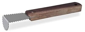 RAMIE Stainless Steel Coconut Grater | Chirava Coconut Scraper Manual Wooden Handle | Handheld Coconut Peeler Scrapper | Kitchen Accessories Items
