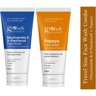 Globus Naturals Niacinamide Papaya Anti Tanning Anti Pigmentation Face wash Combo 50 gm Set of 2 Globus Naturals Niacinamide Papaya Anti Tanning Anti Pigmentation Face wash Combo 50 gm Set of 2