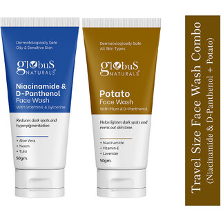                       Globus Naturals Anti Pigmentation Niacinamide  Oil Control Potato Face Wash Combo 50gm Set of 2                                              