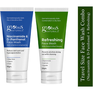Globus Naturals Anti Pigmentation Niacinamide Refreshing Face Wash Combo 50gm, Set of 2 Globus Naturals Anti Pigmentation Niacinamide Refreshing Face Wash Combo 50gm, Set of 2