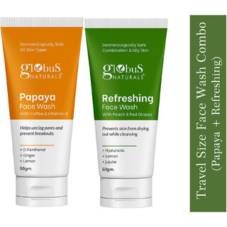 Globus Naturals Anti Tanning Papaya Refreshing Face Wash Combo 50gm Set of 2 Globus Naturals Anti Tanning Papaya Refreshing Face Wash Combo 50gm Set of 2