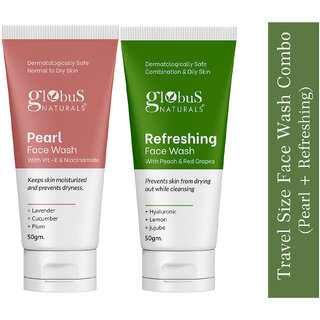 Globus Naturals Anti Ageing Pearl Refreshing Face Wash Combo 50gm Set of 2 Globus Naturals Anti Ageing Pearl Refreshing Face Wash Combo 50gm Set of 2