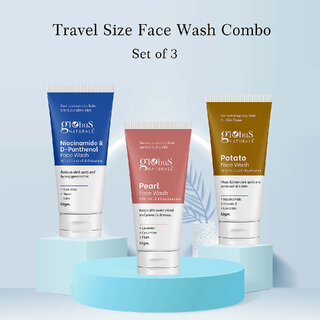 Globus Naturals Niacinamide, Pearl Refreshing Face Wash Combo- Set of 3, 50gm Globus Naturals Niacinamide, Pearl Refreshing Face Wash Combo- Set of 3, 50gm