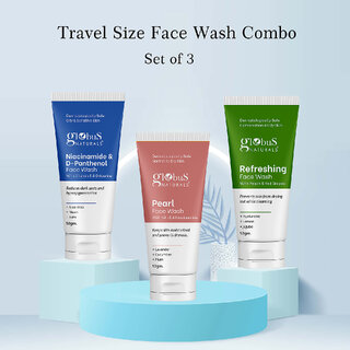 Globus Naturals Niacinamide, Potato Refreshing Face Wash Combo- Set of 3, 50gm Globus Naturals Niacinamide, Potato Refreshing Face Wash Combo- Set of 3, 50gm