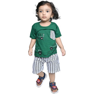 Kid Kupboard Cotton Baby Boys T-Shirt and Short Set, Green/White, Half-Sleeves, 2-3 Years KIDS7469 Kid Kupboard Cotton Baby Boys T-Shirt and Short Set, Green/White, Half-Sleeves, 2-3 Years KIDS7469