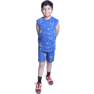 Kid Kupboard Cotton Boys T-Shirt and Short Set, Navy Blue, Sleeveless, 8-9 Years KIDS7478 Kid Kupboard Cotton Boys T-Shirt and Short Set, Navy Blue, Sleeveless, 8-9 Years KIDS7478