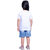 Kid Kupboard Cotton Girls T-Shirt and Short Set, White/Blue, Half-Sleeves, 6-7 Years KIDS7500