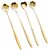 Golden Spoon Set/Coffee Spoon/Dessert Spoon/Cutlery Kitchen Tableware/Stainless Steel Gold Flower Shape Coffee Spoon with Package Bag 18cm 4 Pcs Different Coffee Spoon