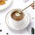 Golden Spoon Set/Coffee Spoon/Dessert Spoon/Cutlery Kitchen Tableware/Stainless Steel Gold Flower Shape Coffee Spoon with Package Bag 18cm 4 Pcs Different Coffee Spoon