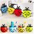 ANGEL INFINITE Plastic Ladybug Insect Wall Mount Toothbrush Holder Bathroom Iteam Organizer Brush Holder For Kids (Pack of 2 Blue)