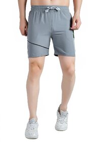 Kwings Men's Running  Gym Shorts - Piping Design Lycra Blend with 2 Zipper Pockets for Maximum Comfort